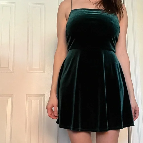 Urban Outfitters | Dresses | Green Velvet Dress | Poshmark